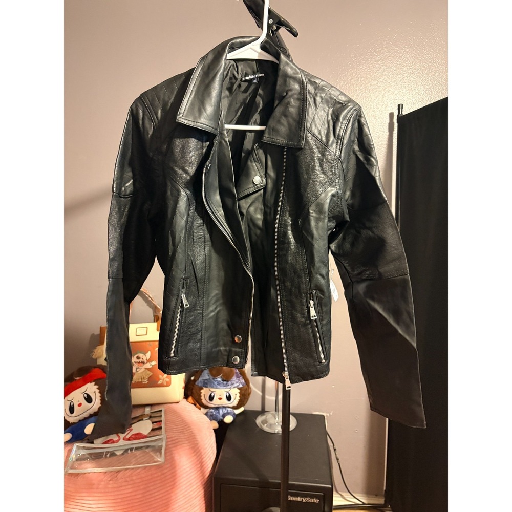 Charlotte Russe Black Pleather Jacket with Pockets Sz 1X
